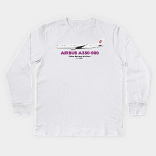 Airbus A350-900 - China Eastern Airlines Kids Long Sleeve T-Shirt
